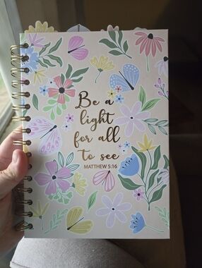 New-Be A Light Floral Spiral Journal
